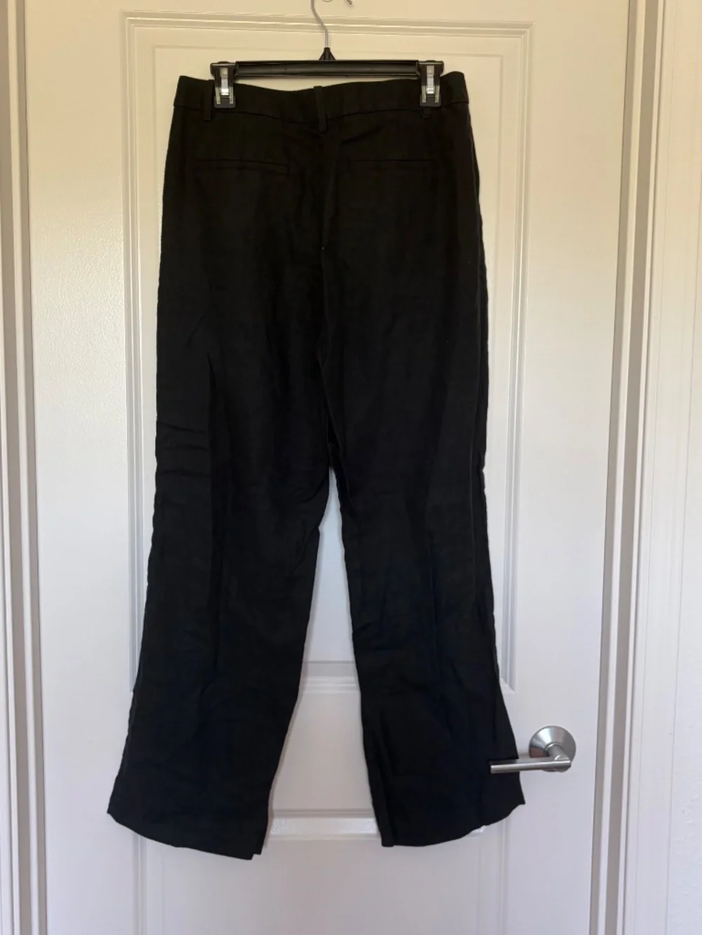Women's 8 Banana Republic Black Linen Trousers Pleated Front